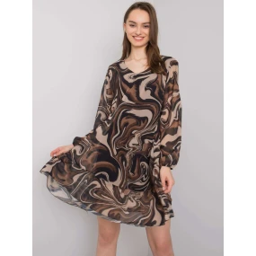 Šaty DHJ SK 3897.54P čierna a béžová