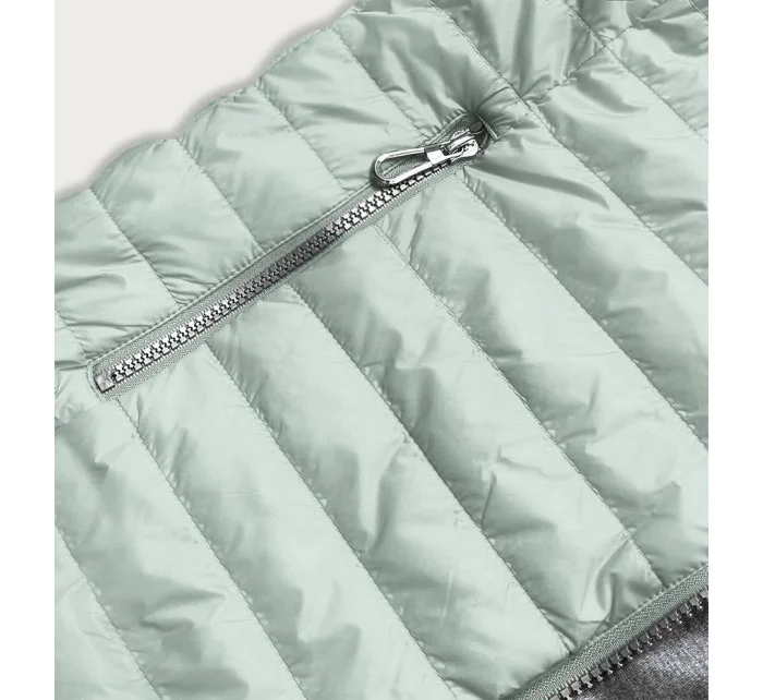 Mätovo sivá dámska bunda s kapucňou (DL011)