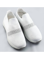 Biele azúrové dámske topánky so zirkónmi (C1057)