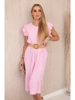 šaty s volánikmi svetloružové