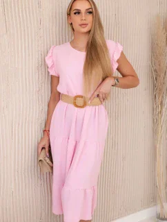 šaty s volánky světle růžová