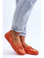Damskie Zamszowe Mokasyny Pomarańczowe Si Passione Damskie Zamszowe Mokasyny Pomarańczowe Si Passione