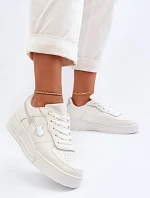 Sneakersy Damskie Na Platformie Białe Zeparine