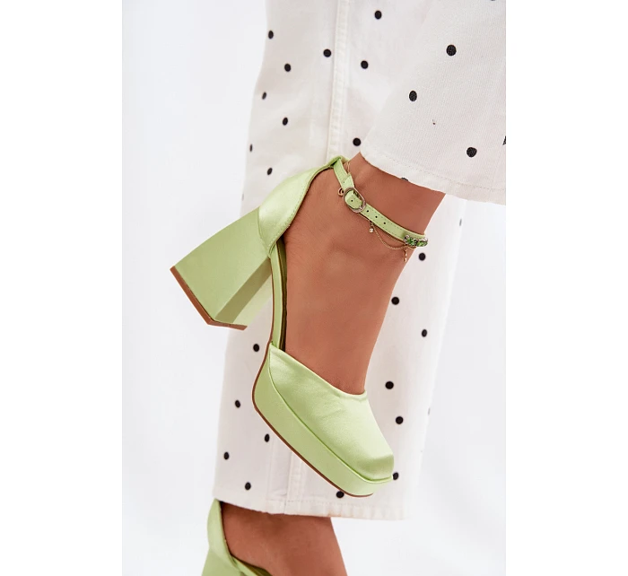 Zelené sandály na podpatku Calistae