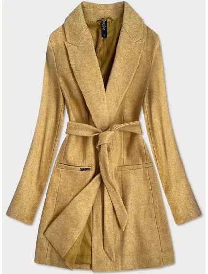 Dámsky kabát s prídavkom vlny RL PL-2715.31P žltý - Rosse Line