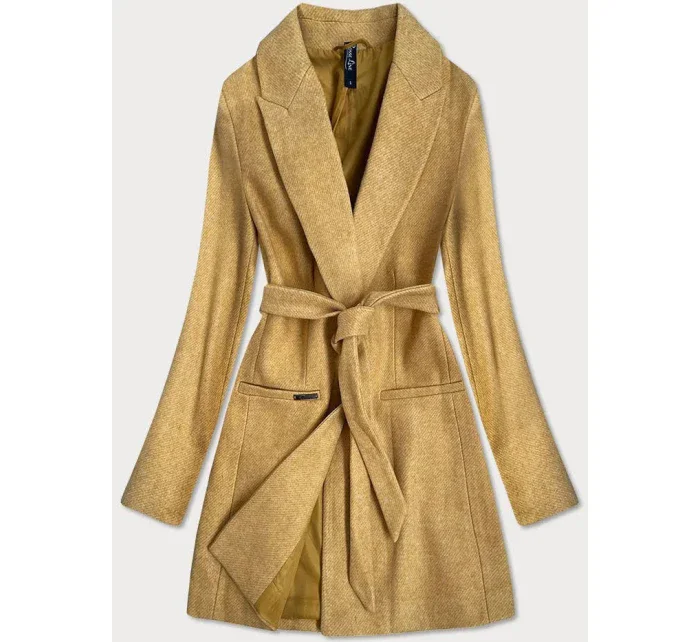 Dámsky kabát s prídavkom vlny RL PL-2715.31P žltý - Rosse Line