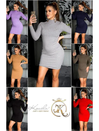 Sexy pletené šaty model 20731806 černé - FPrice