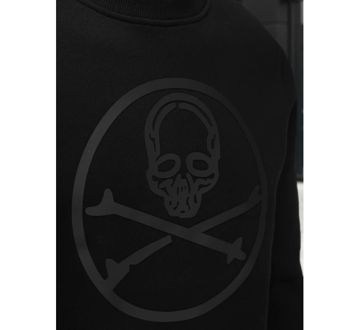 Pánska mikina s potlačou čierna FashionStreet BX5948