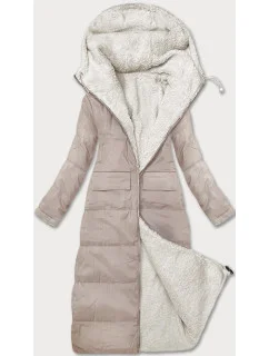 Světle béžová oboustranná zimní bunda s kožešinou model 21248613 - J.STYLE