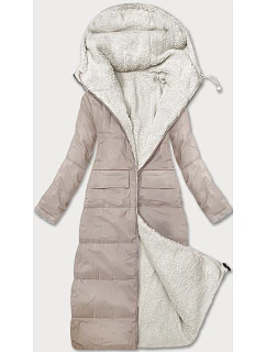 Světle béžová oboustranná zimní bunda s kožešinou model 21248613 - J.STYLE
