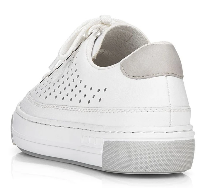 Rieker W RKR642 biele kožené ažurové topánky