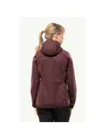 Dámska prechodná bunda s kapucňou Jack Wolfskin Windhain Hoody W softshell červená (1307481_2866)