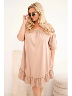 Dámske plus size bavlnené šaty s volánom fango