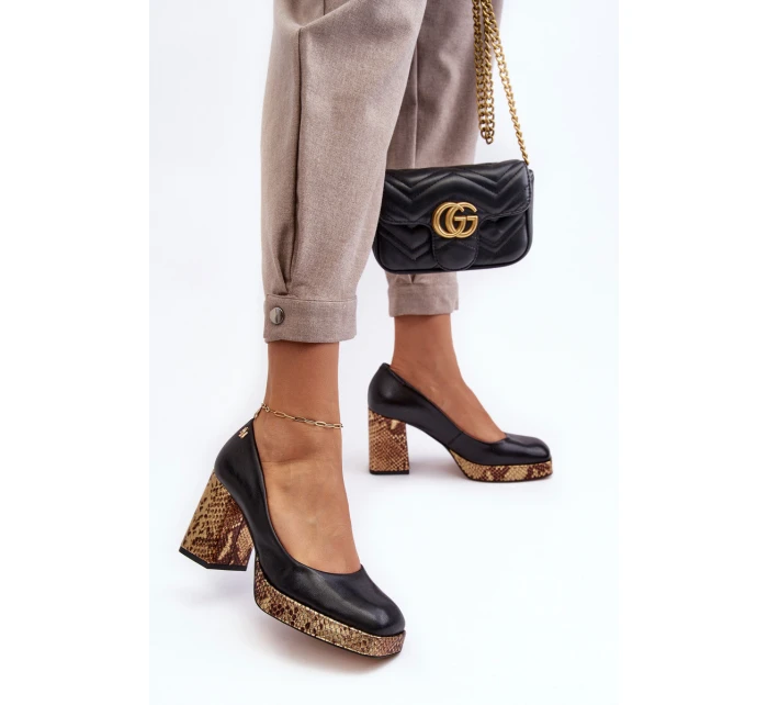 Kožené Lodičky  Černé model 21636004 - Laura Messi