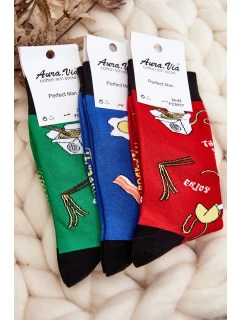 Pánské ponožky s  v červené barvě model 21643707 - Aura.via