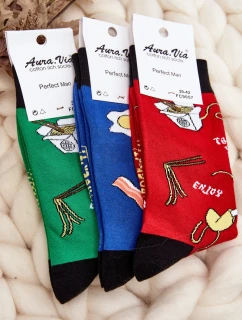 Męskie Skarpetki We Wzory Makaron Azjatycki Czerwone