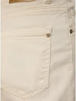 Dámske džínsové nohavice mom fit s opaskom ecru FashionStreet UY2985