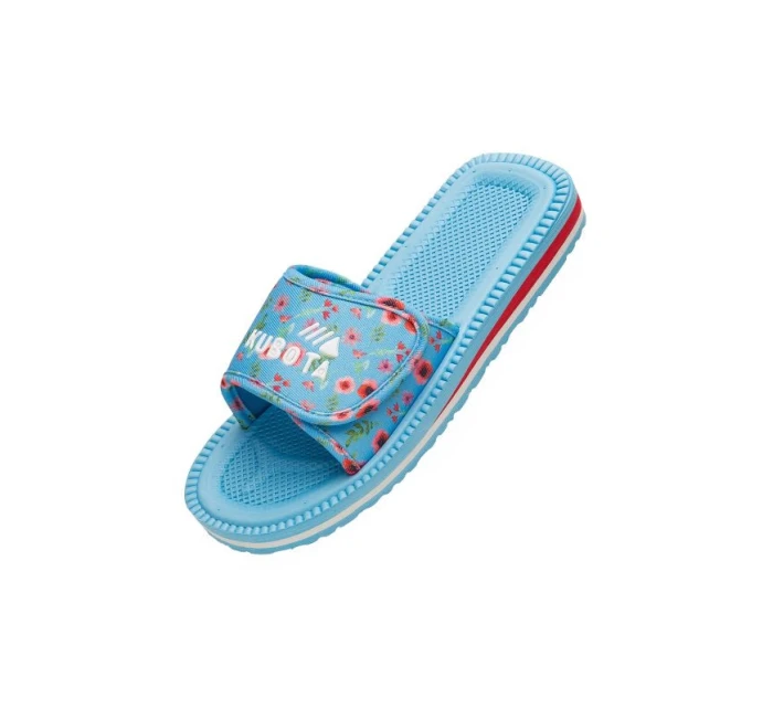 Klapky na suchý zip vícebarevné květinové modré model 21721318 - Kubota Klapky na suchý zip vícebarevné květinové modré model 21721318 - Kubota