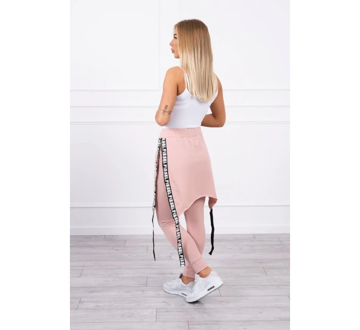 Nohavice/oblek s nápisom selfie tmavo púdrovo ružové Nohavice/oblek s nápisom selfie tmavo púdrovo ružové