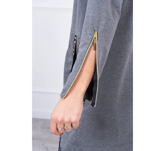 Mikina s ozdobnou páskou grafitová Mikina s ozdobnou páskou grafitová