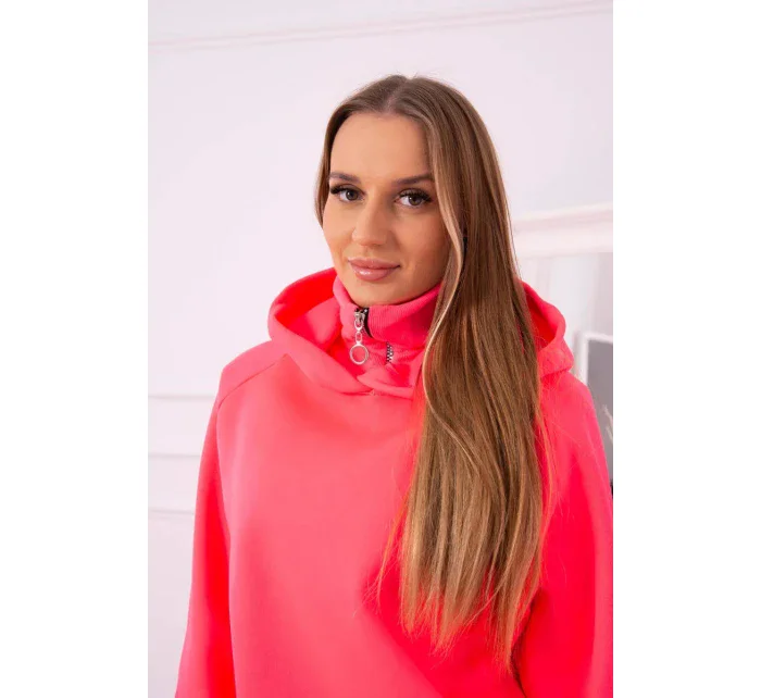 Zateplený rolák a mikina s kapucňou ružová neónová Zateplený rolák a mikina s kapucňou ružová neónová
