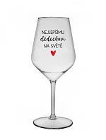 PRE NAJLEPŠIEHO DEDKA NA SVETE - číry nerozbitný pohár na víno 470 ml