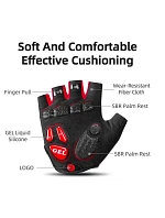 Cyklistické rukavice Rockbros S169BR S s gélovými vankúšikmi - čierne/červené