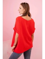blůza s náhrdelníkem červená model 21959052 - K-Fashion