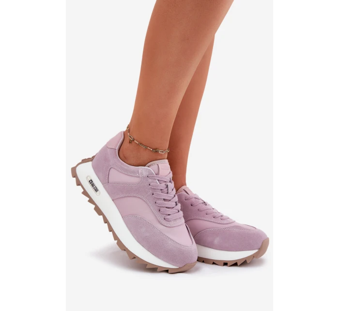 Semišové Sneakersy Na Platformě Dámské Big Star model 21694489 HIPOLY SYSTEM Fialové - Big Star Shoes Semišové Sneakersy Na Platformě Dámské Big Star model 21694489 HIPOLY SYSTEM Fialové - Big Star Shoes