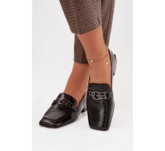 Kožené dámské mokasíny s ozdobným detailem D&A CR61-3125 Béžové