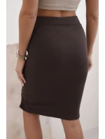 Dámská model 21774829 sukně s knoflíky kostkovaná béžová - K-Fashion