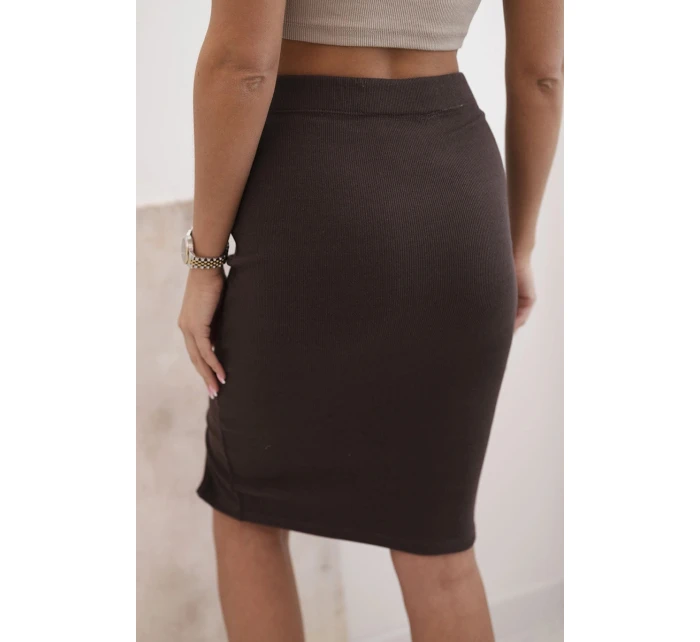 Dámská model 21774829 sukně s knoflíky kostkovaná béžová - K-Fashion