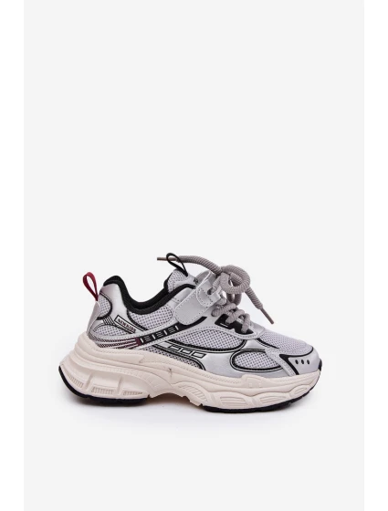 Sneakersy Dziecięce Na Grubej Podeszwie Srebrne Xairana Sneakersy Dziecięce Na Grubej Podeszwie Srebrne Xairana