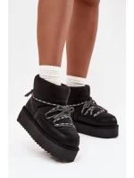Dámske snežnice na platforme D.Franklin - čierne Dámske snežnice na platforme D.Franklin - čierne