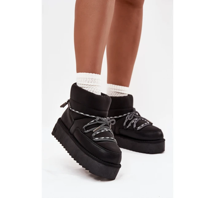 Dámske snežnice na platforme D.Franklin - čierne Dámske snežnice na platforme D.Franklin - čierne