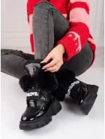 Moderní černé sněhule dámské bez podpatku Moderní černé sněhule dámské bez podpatku