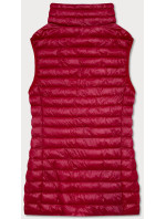 Krátká prošívaná dámská vesta v bordó barvě model 17199552 - J.STYLE