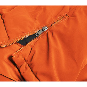 Oranžová dámska zimná bunda parka (CAN-588)