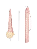 PLÁŽOVÝ A ZÁHRADNÝ SLNEČNÍK SO STRAPCAMI 174 CM ČERVENÝ