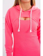 Šaty s mikinou růžové neonové Šaty s mikinou růžové neonové