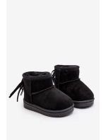 Dětské kozačky s kožešinou a šňůrkami Černé model 21641639 - Boto Dětské kozačky s kožešinou a šňůrkami Černé model 21641639 - Boto