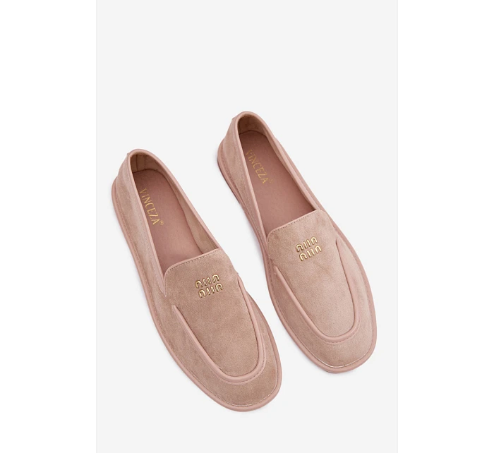 Dámské ploché mokasíny s lemovkou Vinceza Béžové Dámské ploché mokasíny s lemovkou Vinceza Béžové