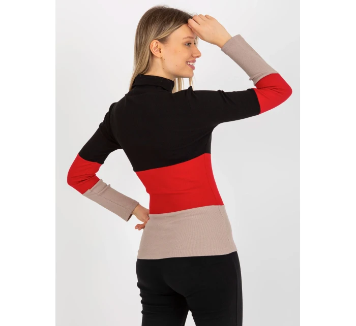 Bluzka RV BZ 8465 model 21153731 czarno beżowy - FPrice Bluzka RV BZ 8465 model 21153731 czarno beżowy - FPrice