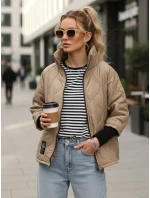 Dámska prešívaná prechodná bunda v ťavej farbe FashionStreet TY5543