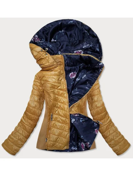 Žltá prešívaná obojstranná dámska bunda (RQW-6844)