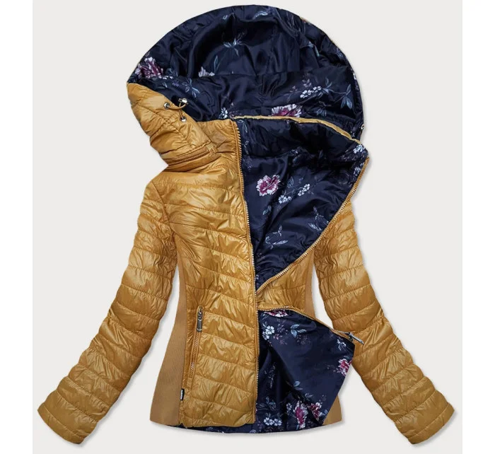Žltá prešívaná obojstranná dámska bunda (RQW-6844)
