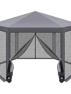 Záhradný pavilón 2x2x2x2,5 m so sivou moskytiérou