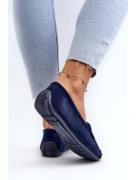 Dámské módní semišové mokasíny modré model 21659355 - Boto