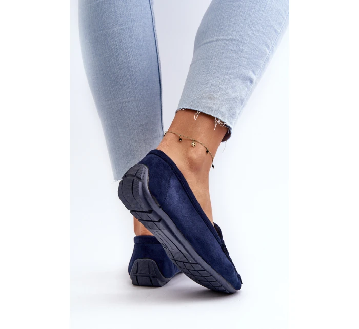 Dámské módní semišové mokasíny modré model 21659355 - Boto