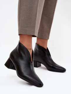 Dámske čižmy na podpätku C-952 Black - BELLUCCI